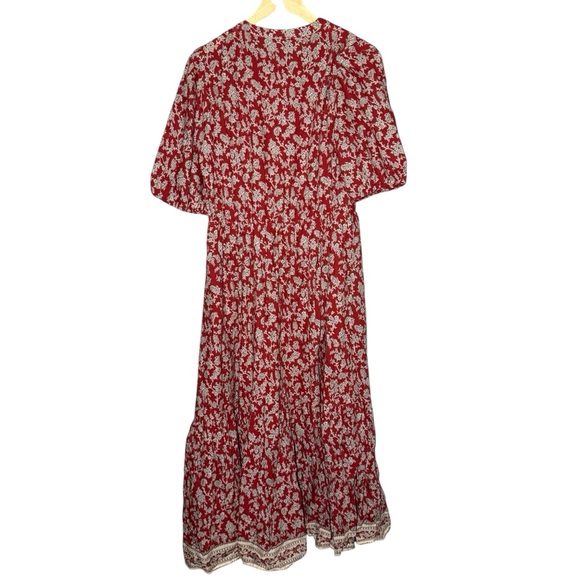 NWT Madewell Red Floral Midi Dress Size 6 - Picture 3 of 6